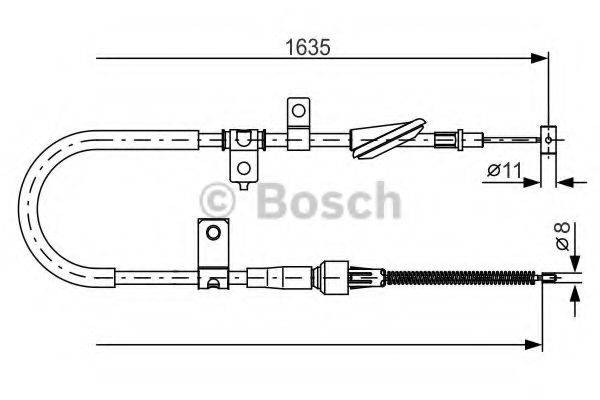 Трос, стоянкова гальмівна система BOSCH 1 987 482 258