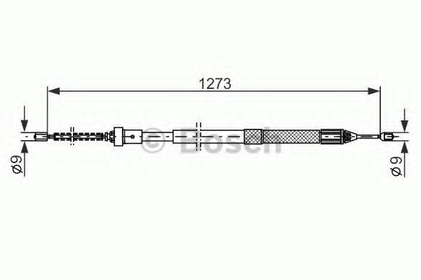 Трос, стоянкова гальмівна система BOSCH 1 987 482 308