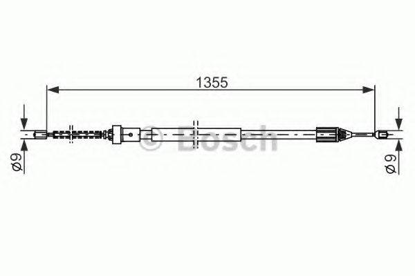 Трос, стоянкова гальмівна система BOSCH 1 987 482 309