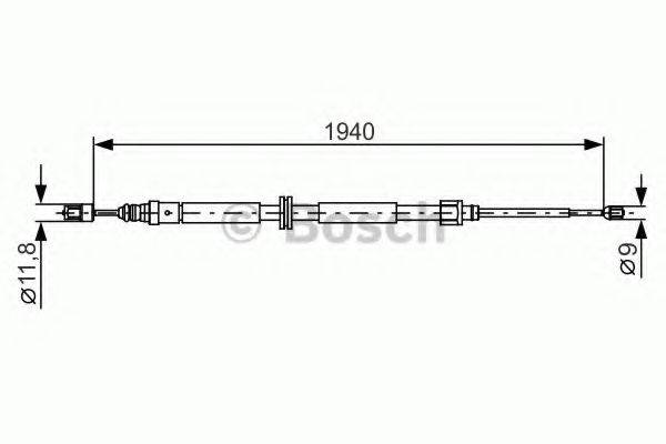 Трос, стоянкова гальмівна система BOSCH 1 987 482 325