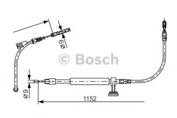 Трос, стоянкова гальмівна система BOSCH 1 987 482 332