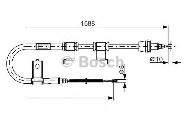 Трос, стоянкова гальмівна система BOSCH 1 987 482 359