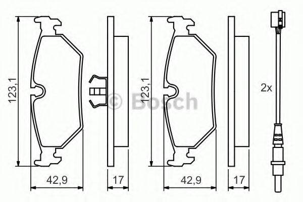 Комплект гальмівних колодок, дискове гальмо BOSCH 0 986 424 027