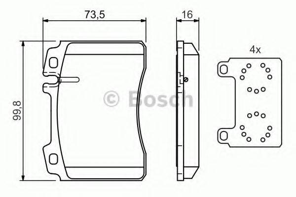 Комплект гальмівних колодок, дискове гальмо BOSCH 0 986 424 170