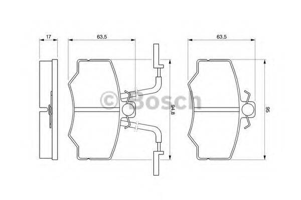 Комплект гальмівних колодок, дискове гальмо BOSCH 0 986 424 184