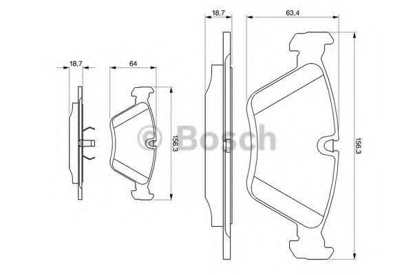 Комплект гальмівних колодок, дискове гальмо BOSCH 0 986 424 351