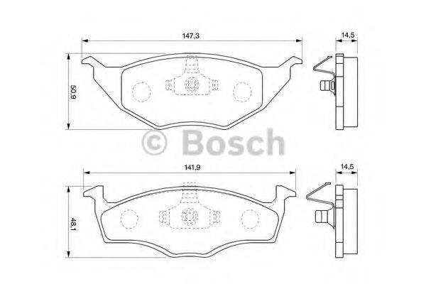 Комплект гальмівних колодок, дискове гальмо BOSCH 0 986 424 502