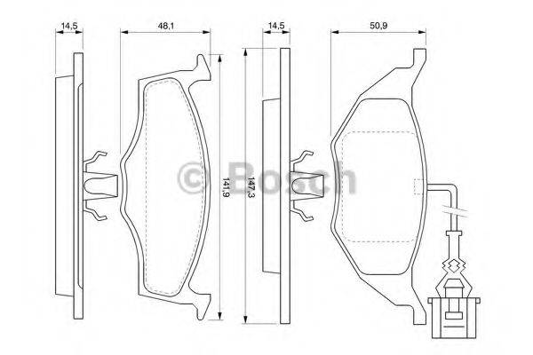 Комплект гальмівних колодок, дискове гальмо BOSCH 0 986 424 632