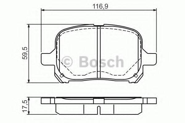 Комплект гальмівних колодок, дискове гальмо BOSCH 0 986 424 639