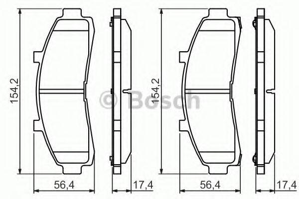 Комплект гальмівних колодок, дискове гальмо BOSCH 0 986 424 656