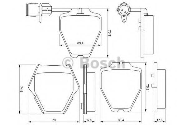 Комплект гальмівних колодок, дискове гальмо BOSCH 0 986 424 689