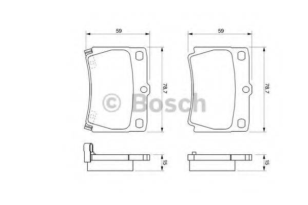 Комплект гальмівних колодок, дискове гальмо BOSCH 0 986 424 711