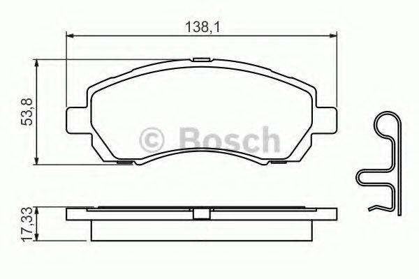 Комплект гальмівних колодок, дискове гальмо BOSCH 0 986 424 770