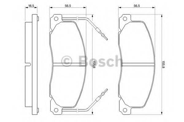 Комплект гальмівних колодок, дискове гальмо BOSCH 0 986 460 946