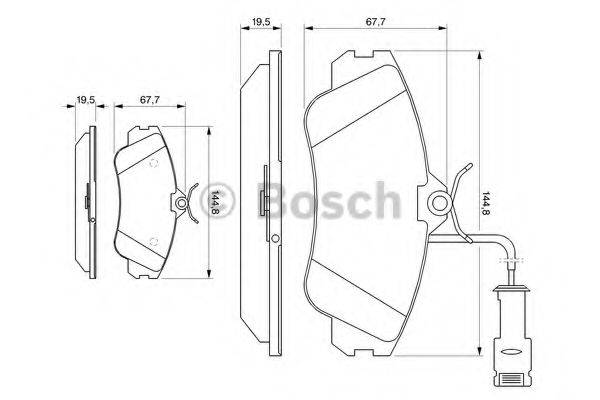 Комплект гальмівних колодок, дискове гальмо BOSCH 0 986 461 115