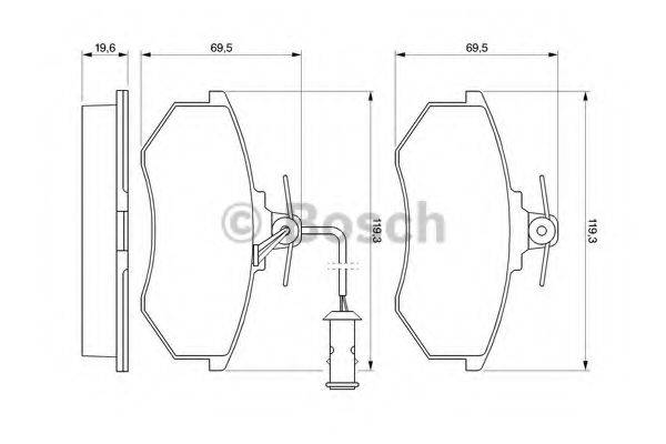 Комплект гальмівних колодок, дискове гальмо BOSCH 0 986 466 693