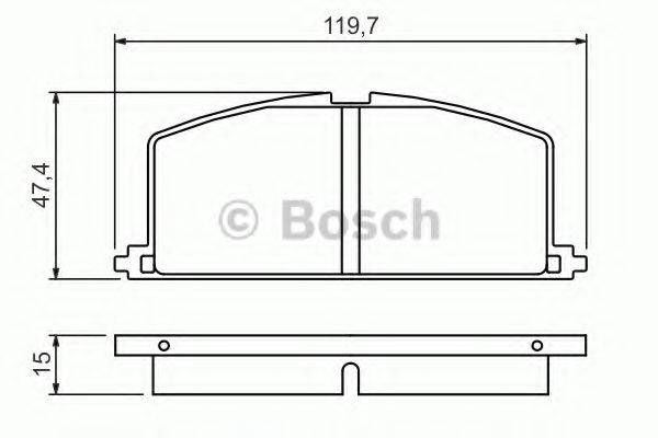 Комплект гальмівних колодок, дискове гальмо BOSCH 0 986 468 701