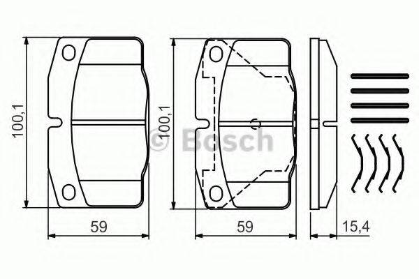 Комплект гальмівних колодок, дискове гальмо BOSCH 0 986 469 390