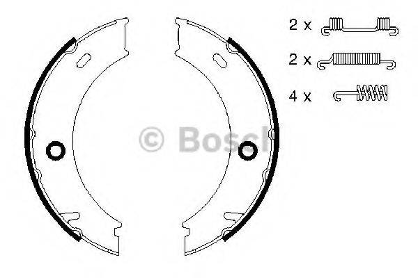 Комплект гальмівних колодок, стоянкова гальмівна система BOSCH 0 986 487 611