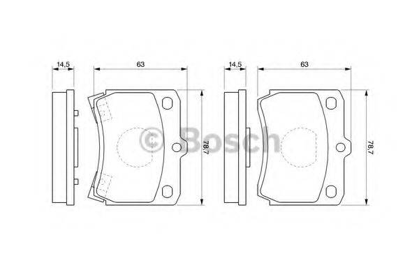 Комплект гальмівних колодок, дискове гальмо BOSCH 0 986 493 550