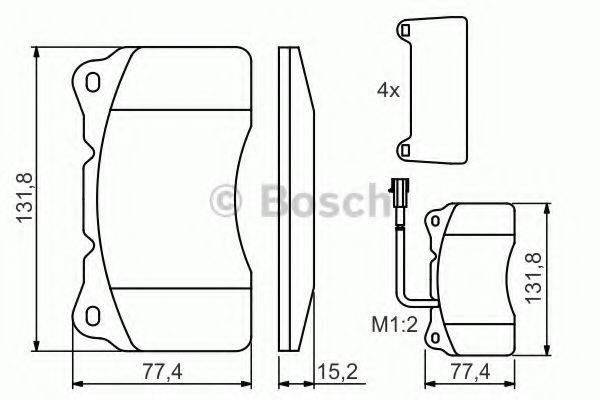 Комплект гальмівних колодок, дискове гальмо BOSCH 0 986 494 131