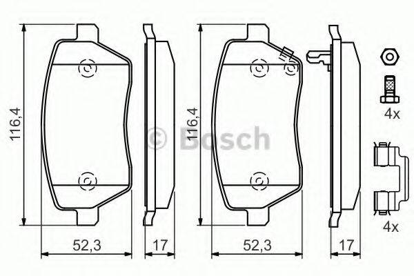 Комплект гальмівних колодок, дискове гальмо BOSCH 0 986 494 160