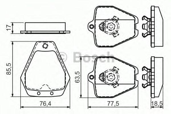 Комплект гальмівних колодок, дискове гальмо BOSCH 0 986 494 215