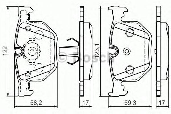 Комплект гальмівних колодок, дискове гальмо BOSCH 0 986 494 286