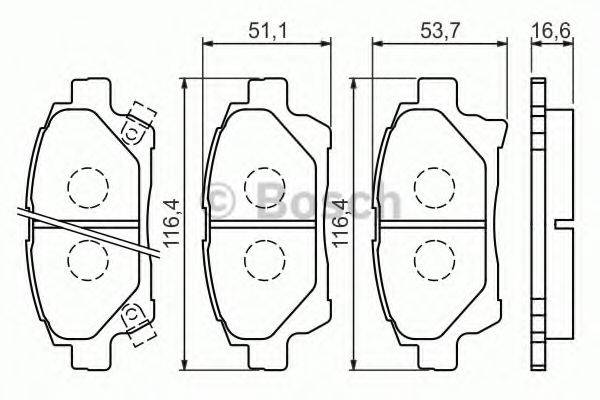 Комплект гальмівних колодок, дискове гальмо BOSCH 0 986 494 333