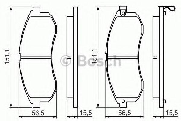 Комплект гальмівних колодок, дискове гальмо BOSCH 0 986 494 362