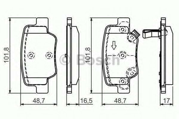 Комплект гальмівних колодок, дискове гальмо BOSCH 0 986 494 404