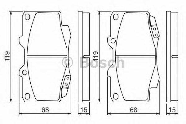 Комплект гальмівних колодок, дискове гальмо BOSCH 0 986 494 497