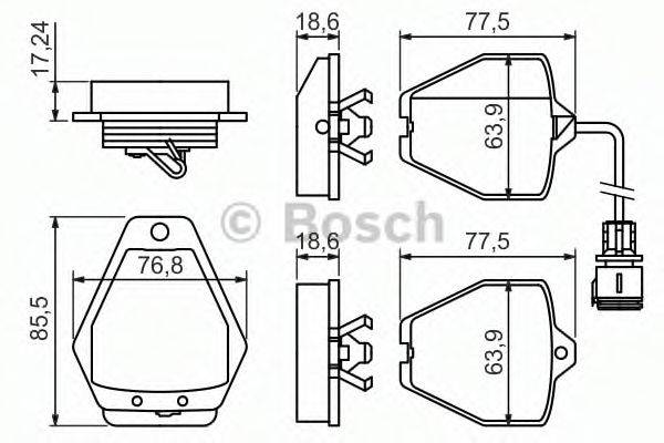 Комплект гальмівних колодок, дискове гальмо BOSCH 0 986 494 436