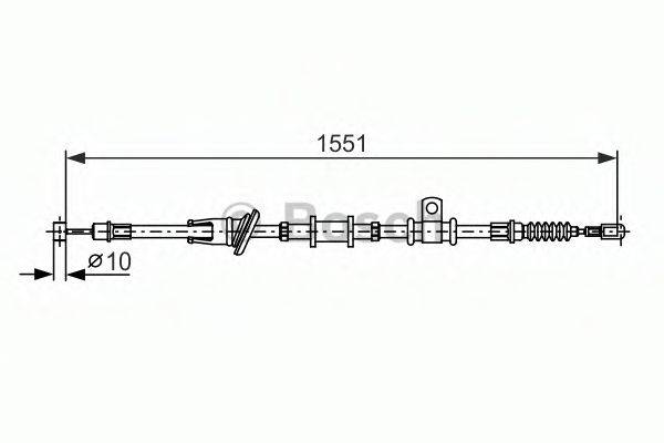 Трос, стоянкова гальмівна система BOSCH 1 987 482 400