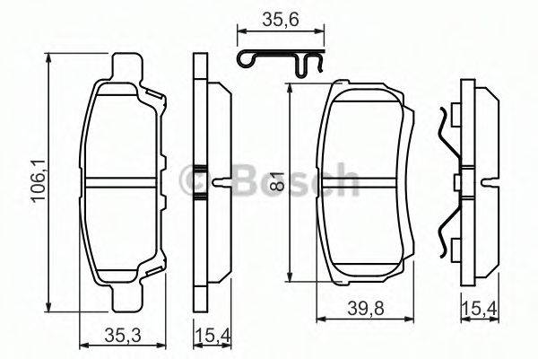 Комплект гальмівних колодок, дискове гальмо BOSCH 0 986 494 502