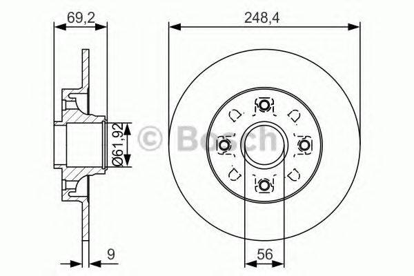 гальмівний диск BOSCH 0 986 479 S43