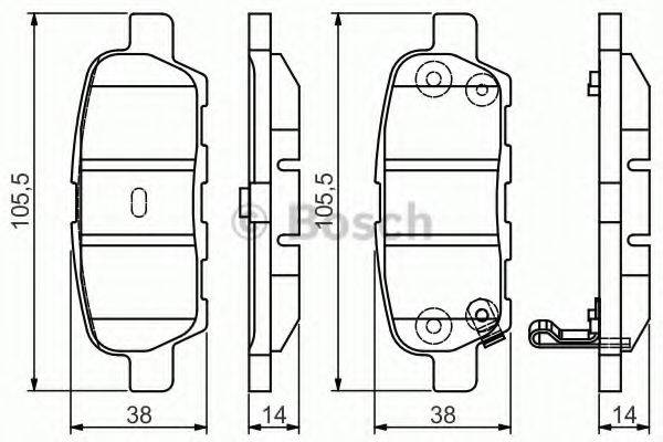 Комплект гальмівних колодок, дискове гальмо BOSCH 0 986 495 089