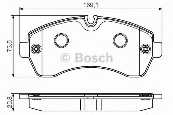 Комплект гальмівних колодок, дискове гальмо BOSCH 0 986 495 107