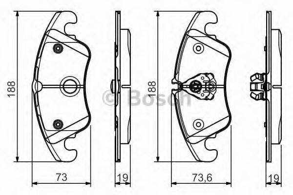 Комплект гальмівних колодок, дискове гальмо BOSCH 0 986 495 110