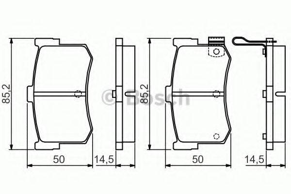 Комплект гальмівних колодок, дискове гальмо BOSCH 0 986 495 121