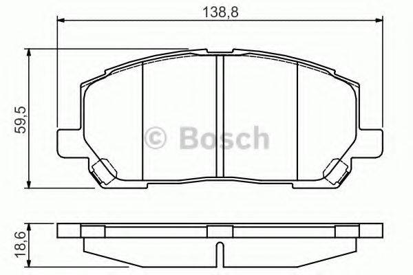 Комплект гальмівних колодок, дискове гальмо BOSCH 0 986 495 126