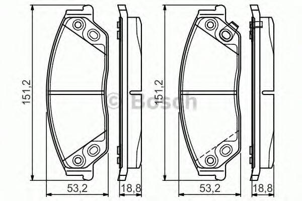 Комплект гальмівних колодок, дискове гальмо BOSCH 0 986 495 149