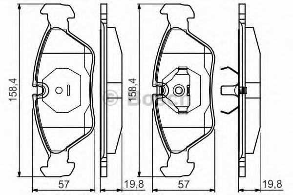 Комплект гальмівних колодок, дискове гальмо BOSCH 0 986 495 162