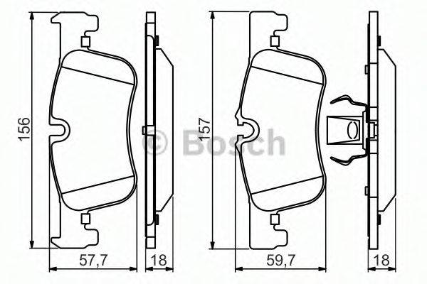 Комплект гальмівних колодок, дискове гальмо BOSCH 0 986 494 561