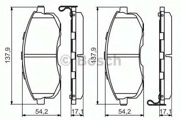 Комплект гальмівних колодок, дискове гальмо BOSCH 0 986 494 572