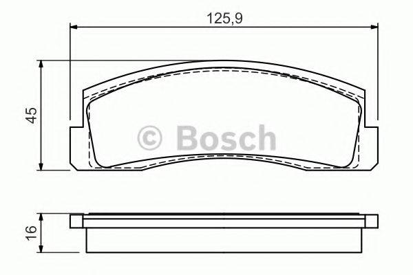 Комплект гальмівних колодок, дискове гальмо BOSCH 0 986 494 543