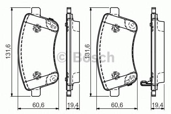 Комплект гальмівних колодок, дискове гальмо BOSCH 0 986 494 552