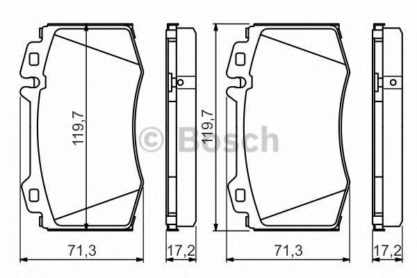 Комплект гальмівних колодок, дискове гальмо BOSCH 0 986 494 576