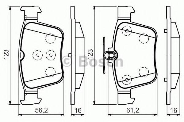 Комплект гальмівних колодок, дискове гальмо BOSCH 0 986 494 658