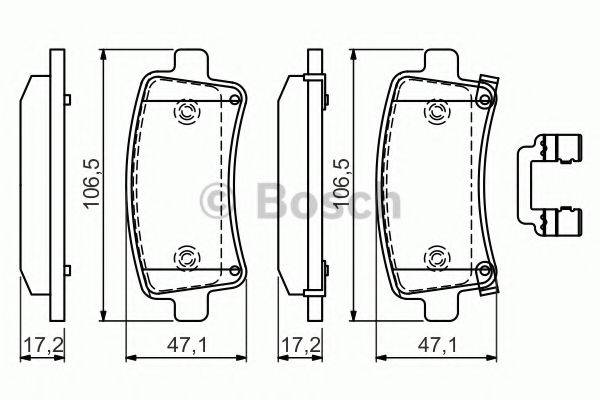 Комплект гальмівних колодок, дискове гальмо BOSCH 0 986 494 586